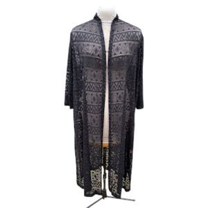 NWT Nygard Swim Coverup Open Front Long Sleeve Sz. 1X Lace Plus
